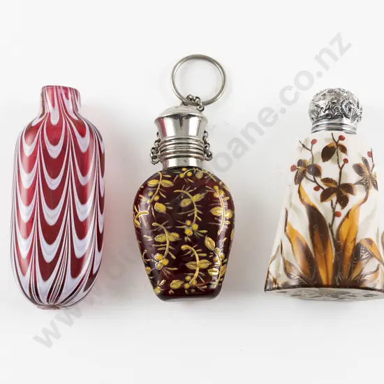 Three C19th Glass Salts Bottles