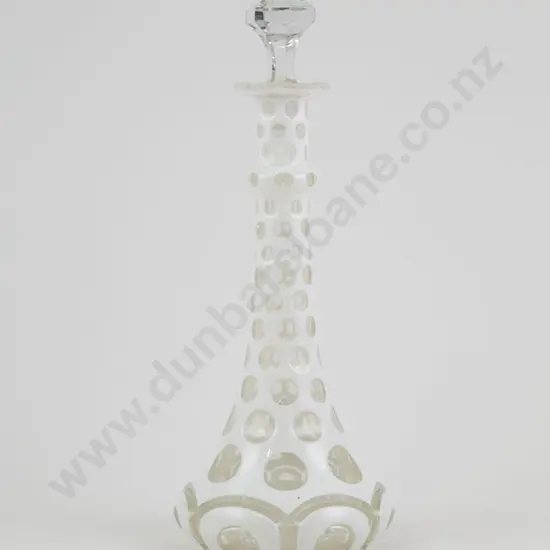Late C19th Bohemian Glass Flash Cut Scent Bottle