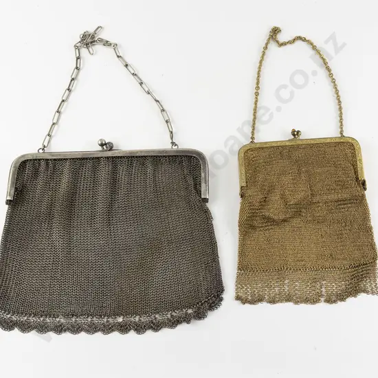 Art Deco Silver Plate Mesh Purse