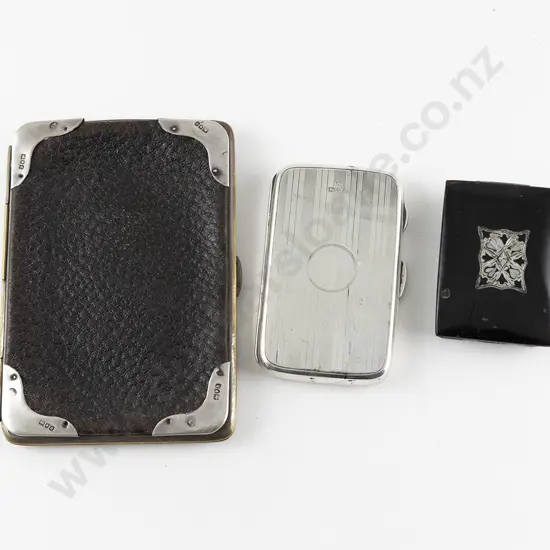 Early C20th S/S Mounted Leather Necessaire Case