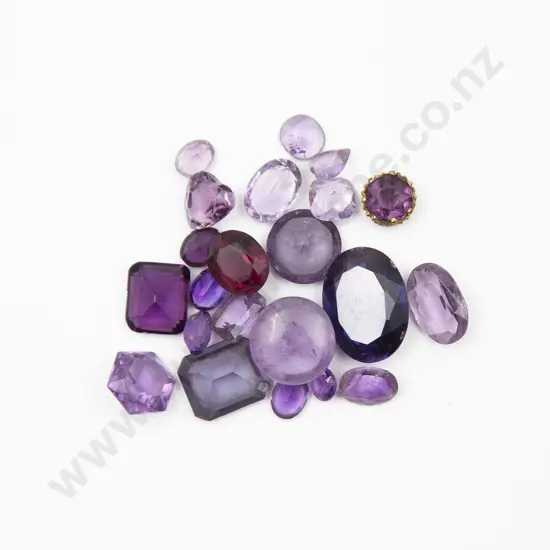 Collection Unmounted Amethyst Gems and Pastes
