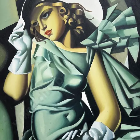 Reproduction of Tamara de Lempicka - Young Lady with Gloves - Oil on Canvas