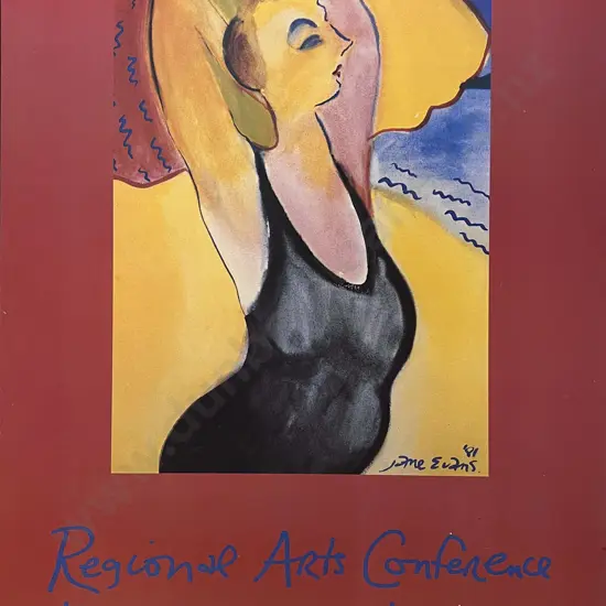 Jane Evans - Regional Art Conference 1975 - Printed Poster on Board