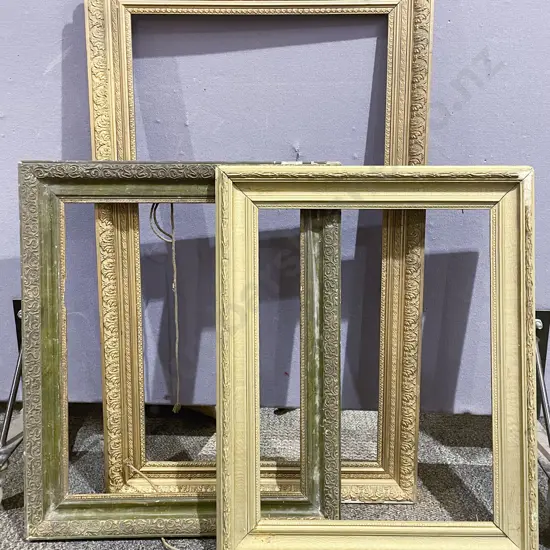 Three Empty Gilt Frames