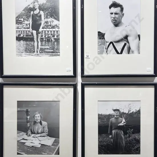 Four Black and White Photographic Prints of NZ Personalities