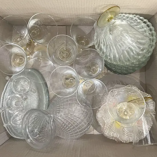 Box of Assorted Glassware