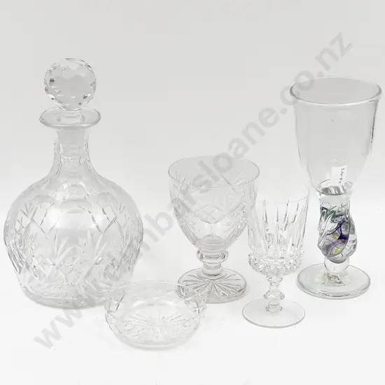 Small Quantity of Assorted Crystal and Glassware Including Decanter
