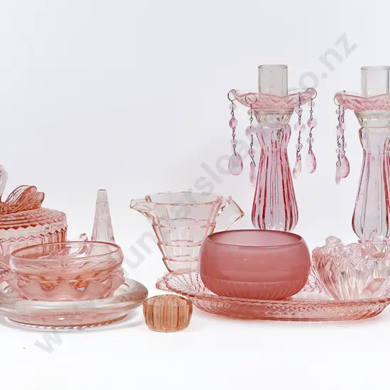 Box of Assorted Vintage Pressed Glass etc