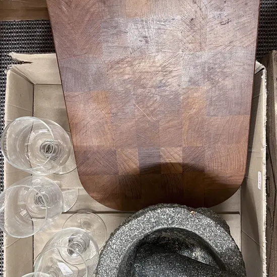 Box of Assorted Including Mortar and Pestle etc