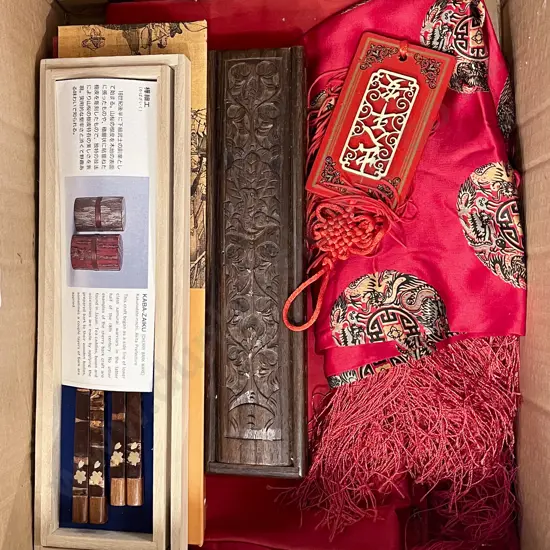 Box of Assorted Including Decorative Chopsticks