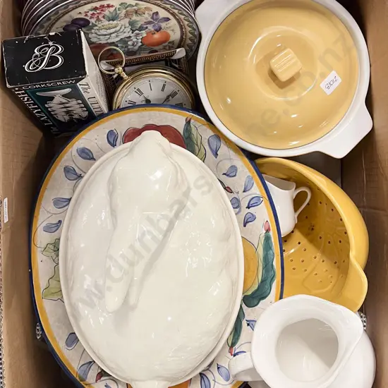 Box of Assorted Kitchen Crockery etc