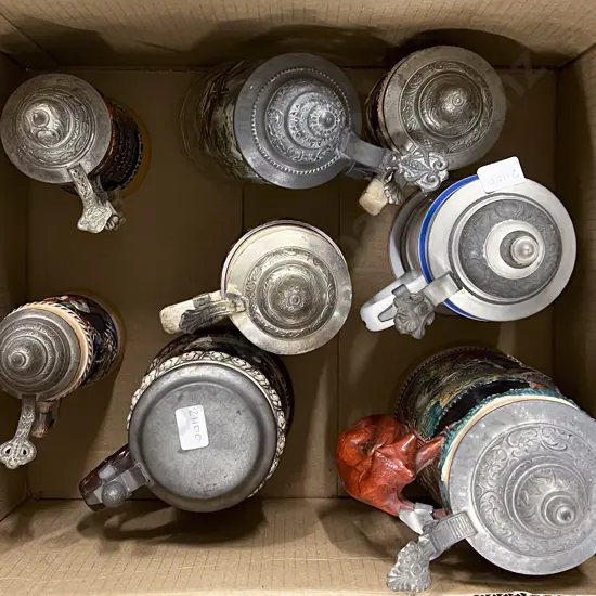 Box of Assorted Beer Steins