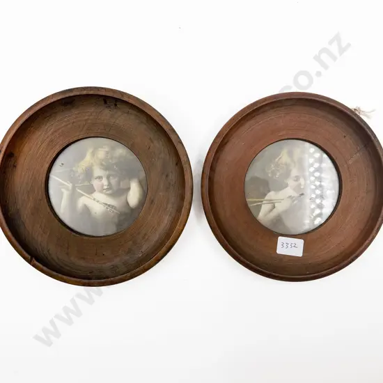 Pair of Oval Framed Vintage Coloured Prints