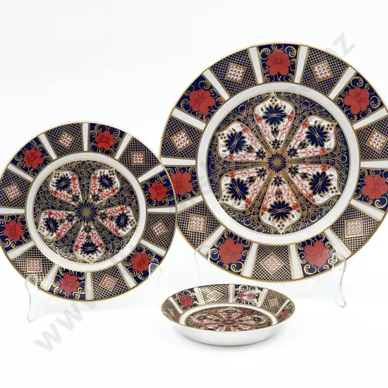Two RCD Imari Pattern Plates with Pin Dish