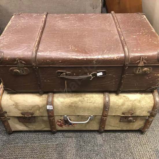 Vintage Suitcase with Cabin Trunk
