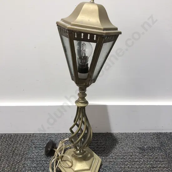 Brass Lantern Form Table Lamp