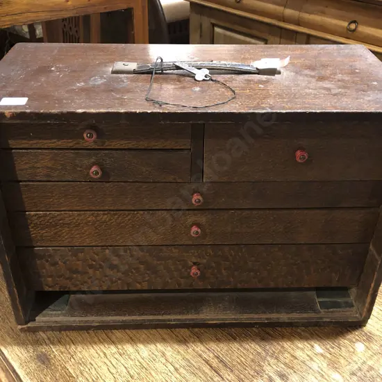 Vintage Portable Writing Box with Drawers to Interior