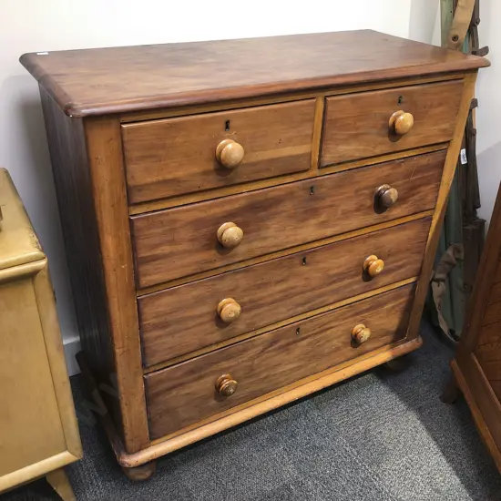 19th Century NZ Colonial Flat Front Kauri Chest of Drawers
