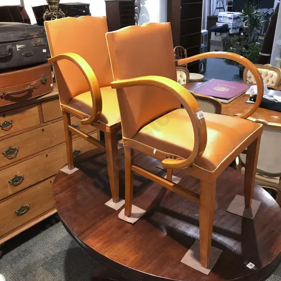 Pair of NZ Native Timber Curved Arm Carver Chairs