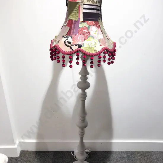 White Painted Standing Lamp with Shade