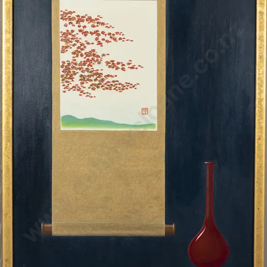 Richard Shallcrass - Sang de Boeuf Bottle Vase & Scroll