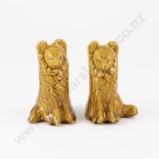 Pair NZ Pottery Collie Dogs