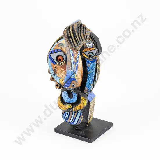 Barocco - Cubist Inspired Painted Bronze Bust