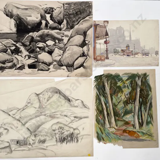 John Weeks (1888 - 1965) - Four Landscape Studies (unframed)