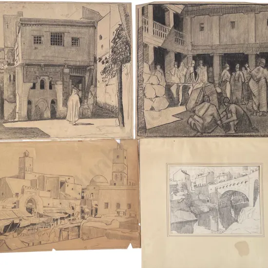 John Weeks (1888 - 1965) - Four Architectural Studies (unframed)