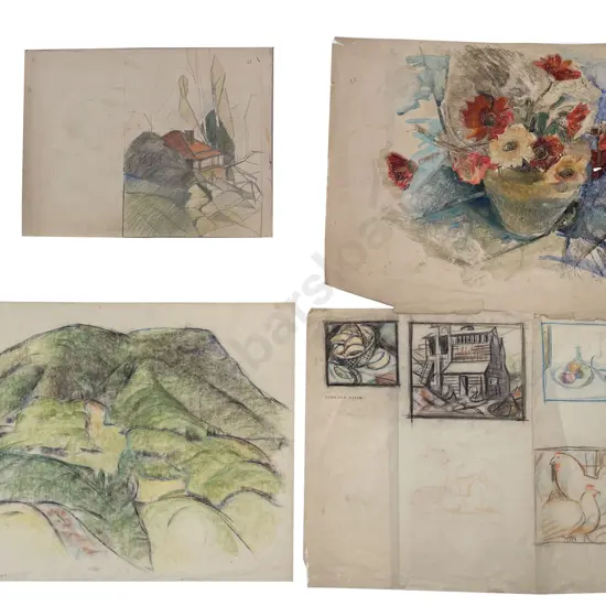John Weeks (1888 - 1965) - Four Sketchbook Studies (unframed)