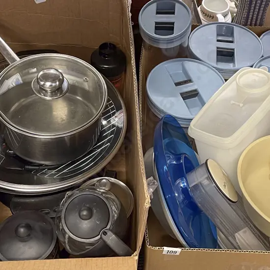 Two Boxes of Assorted Kitchenware