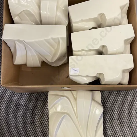 Six Bob Steiner Botanical Relief Moulded Wall Plaques