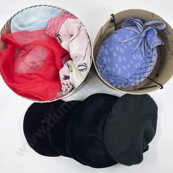 Small Quantity of Assorted Vintage Ladies Hats & Scarves etc