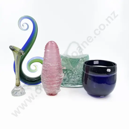 Five Pieces of Assorted Art Glass