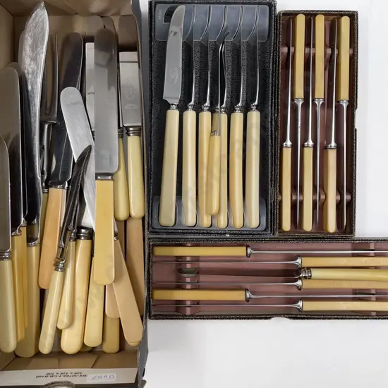 Quantity of Assorted Boxed Bone Handled Cutlery