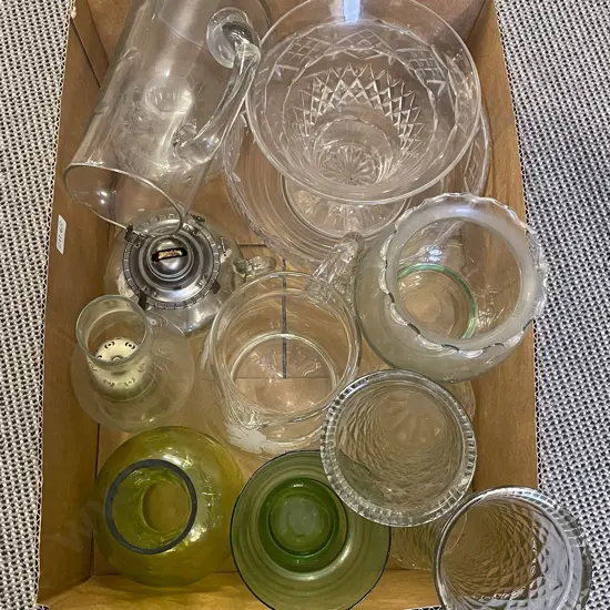 Box of Assorted Crystal and Glassware