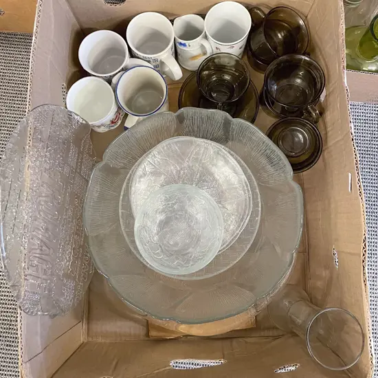Box of Assorted Glassware etc
