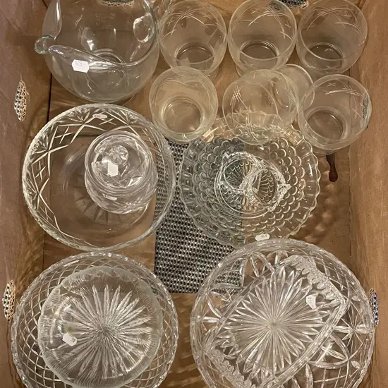 Box of Assorted Crystal and Glassware
