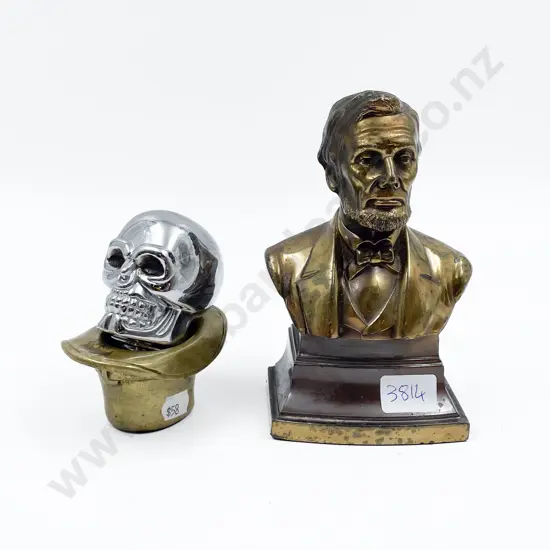 Small Brass Bust of Abe Lincoln and Two Others