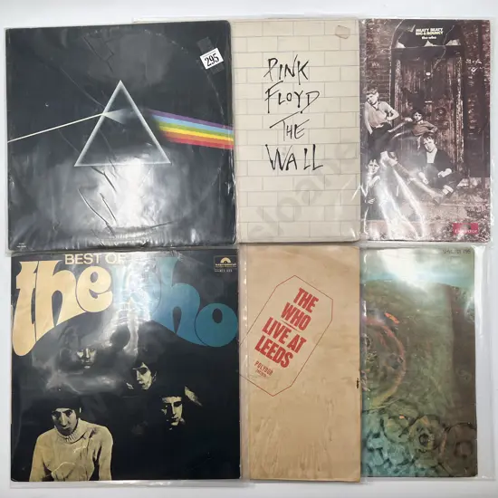 Six Assorted "Pink Floyd" and "The Who" Vinyl Records