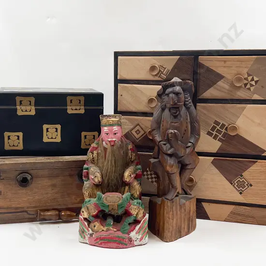 Small Quantity of Assorted Including Miniature Chest and Figures etc