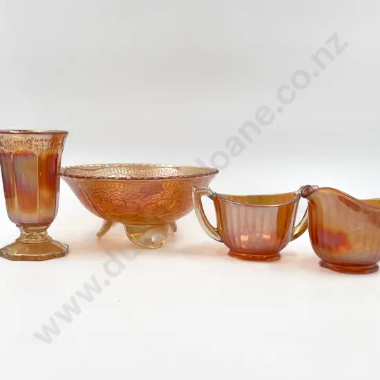 Six Pieces of Small Carnival Glass