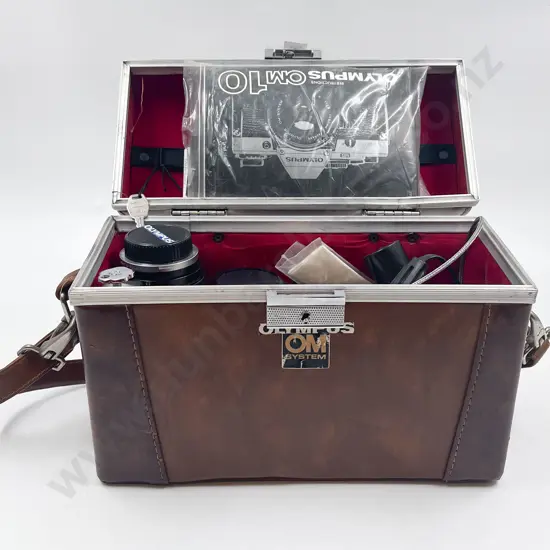 Vintage Olympus Camera and Accessories in Case