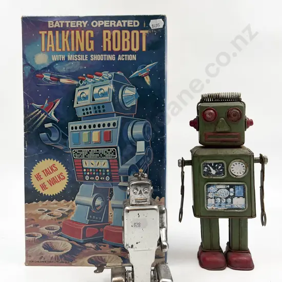 Vintage Talking Robot in Original Box Together with Two Others