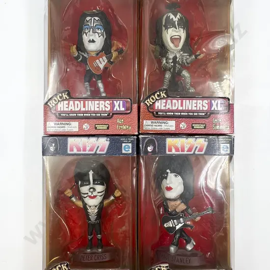 Four Boxed Rock Headliners XL KISS Figures