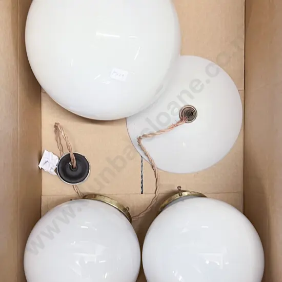 Three Assorted Opaque Glass Lightshades