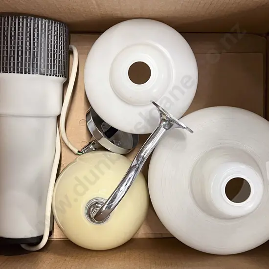 Box of Assorted Vintage Lightshades etc