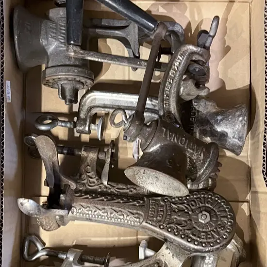 Box of Assorted Vintage Mixers/Grinders