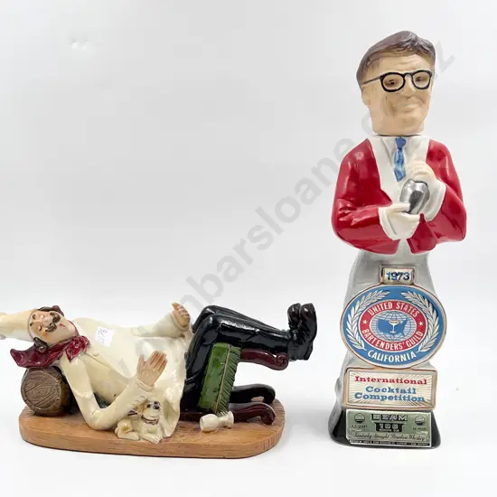 Jim Beam Decanter with Figural Bottle Holder