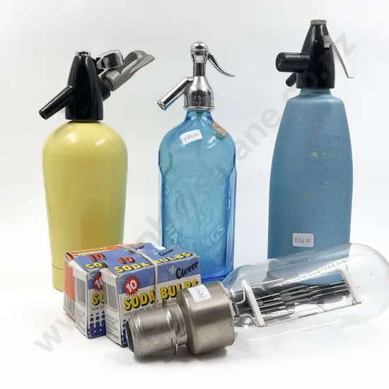 Small Box of Assorted Including Soda Syphons